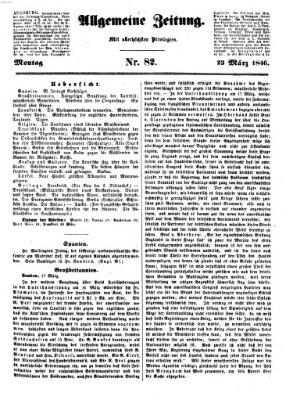 Allgemeine Zeitung Montag 23. März 1846
