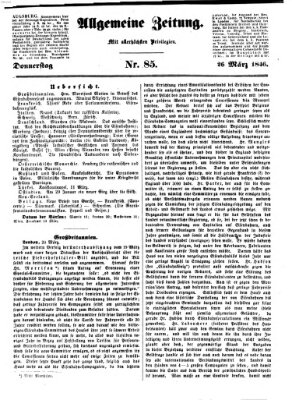 Allgemeine Zeitung Donnerstag 26. März 1846