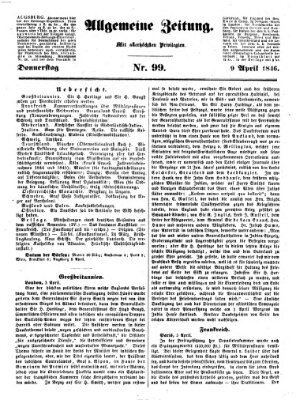 Allgemeine Zeitung Donnerstag 9. April 1846
