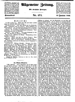 Allgemeine Zeitung Samstag 20. Juni 1846