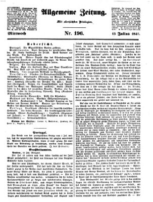 Allgemeine Zeitung Mittwoch 15. Juli 1846