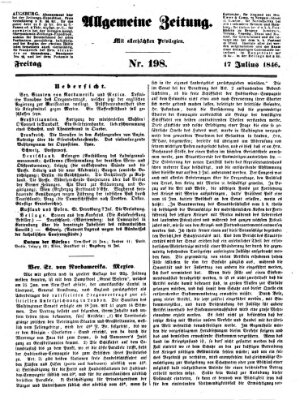 Allgemeine Zeitung Freitag 17. Juli 1846
