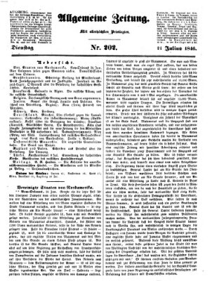 Allgemeine Zeitung Dienstag 21. Juli 1846