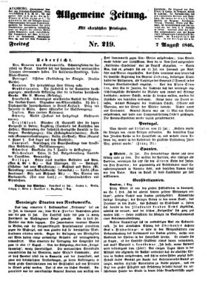 Allgemeine Zeitung Freitag 7. August 1846