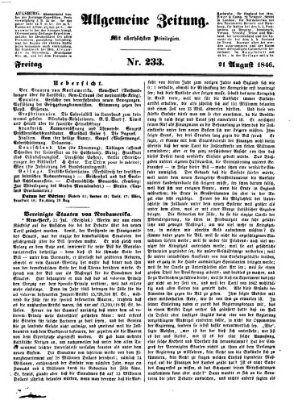 Allgemeine Zeitung Freitag 21. August 1846