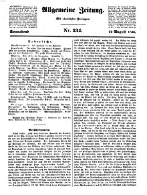 Allgemeine Zeitung Samstag 22. August 1846