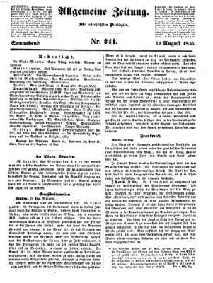 Allgemeine Zeitung Samstag 29. August 1846