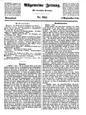 Allgemeine Zeitung Samstag 12. September 1846