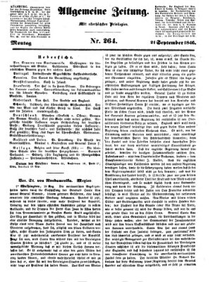 Allgemeine Zeitung Montag 21. September 1846