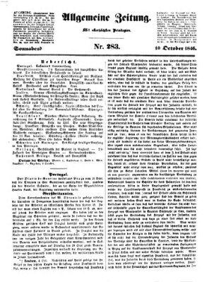 Allgemeine Zeitung Samstag 10. Oktober 1846