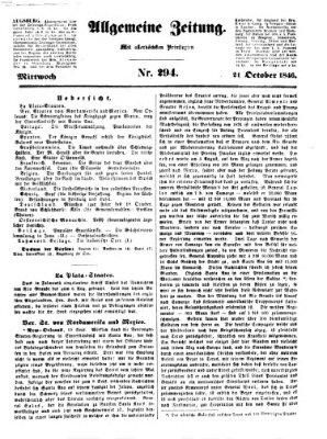 Allgemeine Zeitung Mittwoch 21. Oktober 1846