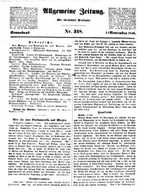 Allgemeine Zeitung Samstag 14. November 1846
