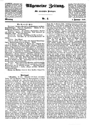 Allgemeine Zeitung Montag 4. Januar 1847