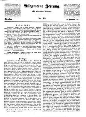 Allgemeine Zeitung Dienstag 19. Januar 1847