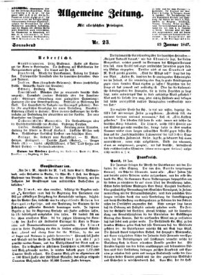 Allgemeine Zeitung Samstag 23. Januar 1847