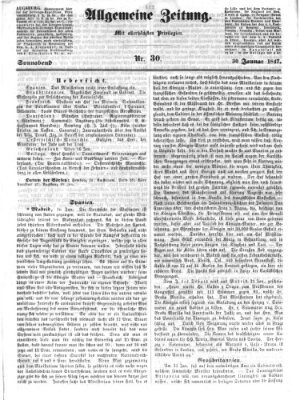 Allgemeine Zeitung Samstag 30. Januar 1847