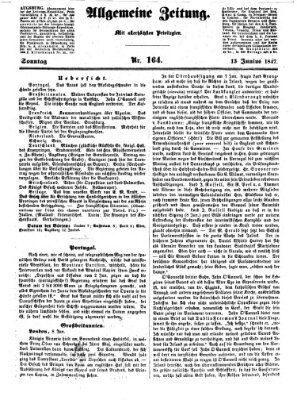 Allgemeine Zeitung Sonntag 13. Juni 1847