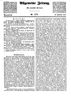 Allgemeine Zeitung Samstag 26. Juni 1847