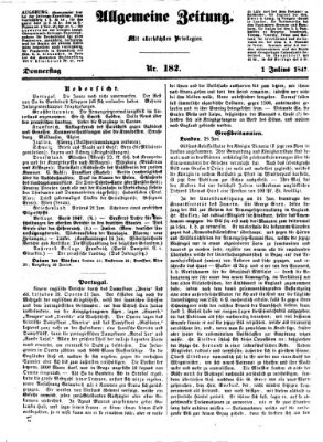 Allgemeine Zeitung Donnerstag 1. Juli 1847