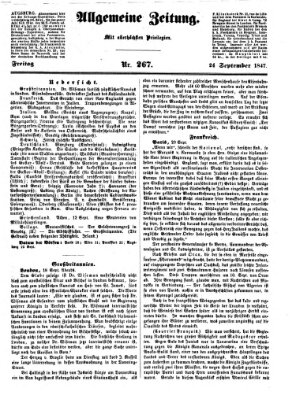 Allgemeine Zeitung Freitag 24. September 1847