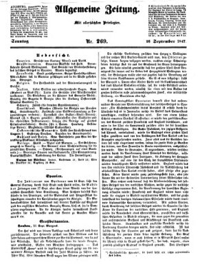 Allgemeine Zeitung Sonntag 26. September 1847