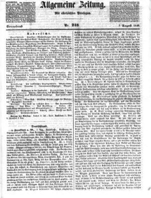 Allgemeine Zeitung Samstag 5. August 1848