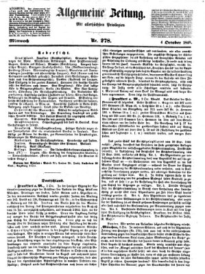 Allgemeine Zeitung Mittwoch 4. Oktober 1848
