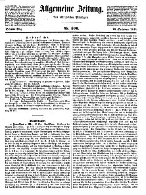 Allgemeine Zeitung Donnerstag 26. Oktober 1848