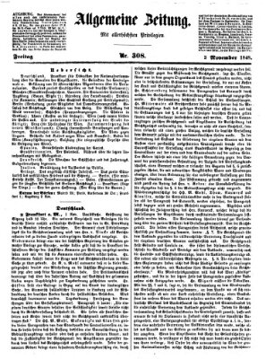 Allgemeine Zeitung Freitag 3. November 1848