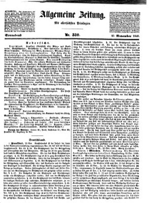 Allgemeine Zeitung Samstag 25. November 1848