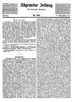 Allgemeine Zeitung Freitag 15. Dezember 1848
