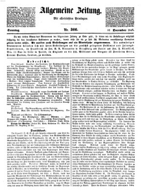 Allgemeine Zeitung Sonntag 31. Dezember 1848