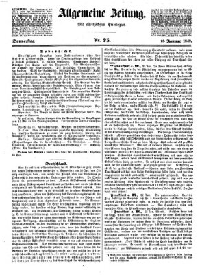 Allgemeine Zeitung Donnerstag 25. Januar 1849