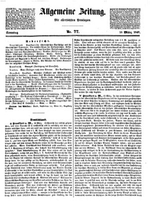 Allgemeine Zeitung Sonntag 18. März 1849