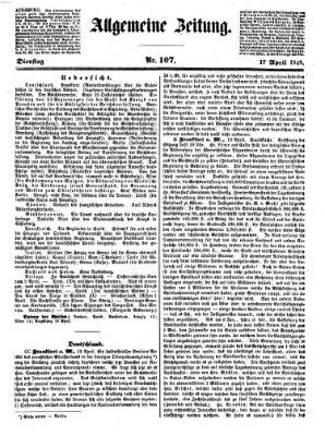 Allgemeine Zeitung Dienstag 17. April 1849