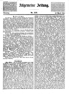 Allgemeine Zeitung Sonntag 22. April 1849