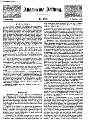 Allgemeine Zeitung Donnerstag 5. Juli 1849