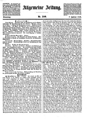 Allgemeine Zeitung Sonntag 8. Juli 1849