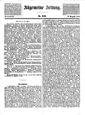 Allgemeine Zeitung Samstag 18. August 1849