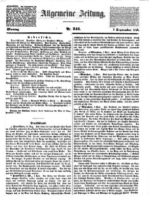 Allgemeine Zeitung Montag 3. September 1849