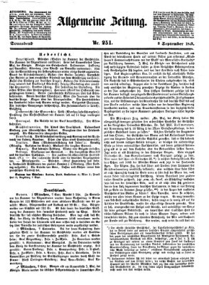 Allgemeine Zeitung Samstag 8. September 1849