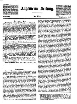 Allgemeine Zeitung Sonntag 9. September 1849