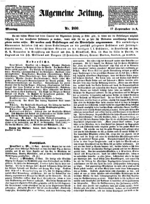 Allgemeine Zeitung Montag 17. September 1849