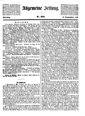 Allgemeine Zeitung Dienstag 25. September 1849