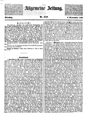 Allgemeine Zeitung Dienstag 6. November 1849