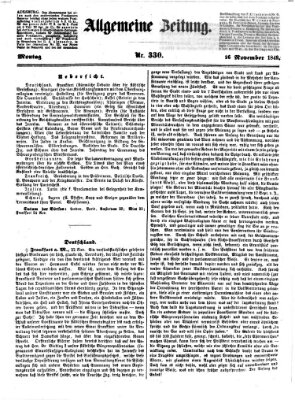 Allgemeine Zeitung Montag 26. November 1849