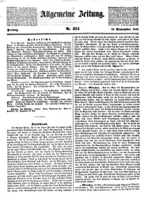 Allgemeine Zeitung Freitag 30. November 1849