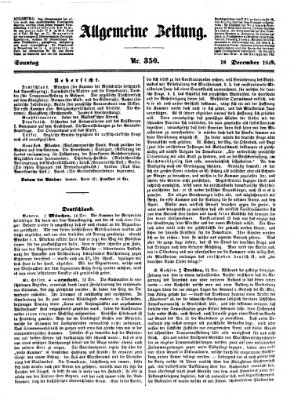 Allgemeine Zeitung Sonntag 16. Dezember 1849