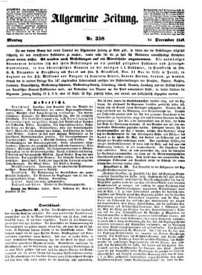 Allgemeine Zeitung Montag 24. Dezember 1849