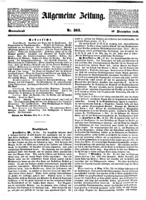 Allgemeine Zeitung Samstag 29. Dezember 1849